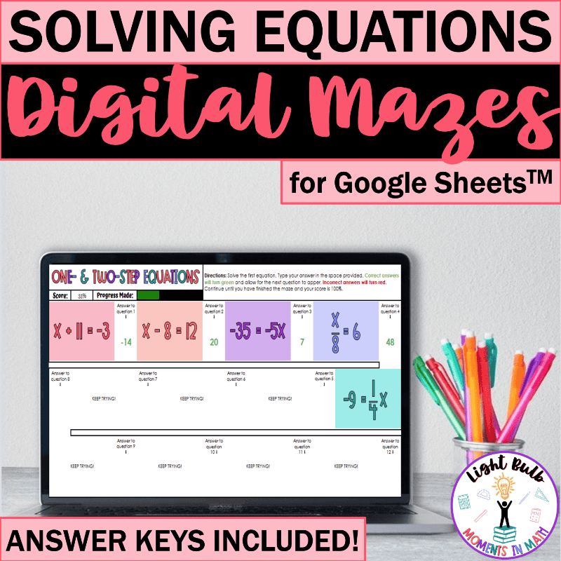 Two Step Equations Maze Worksheet Pdf