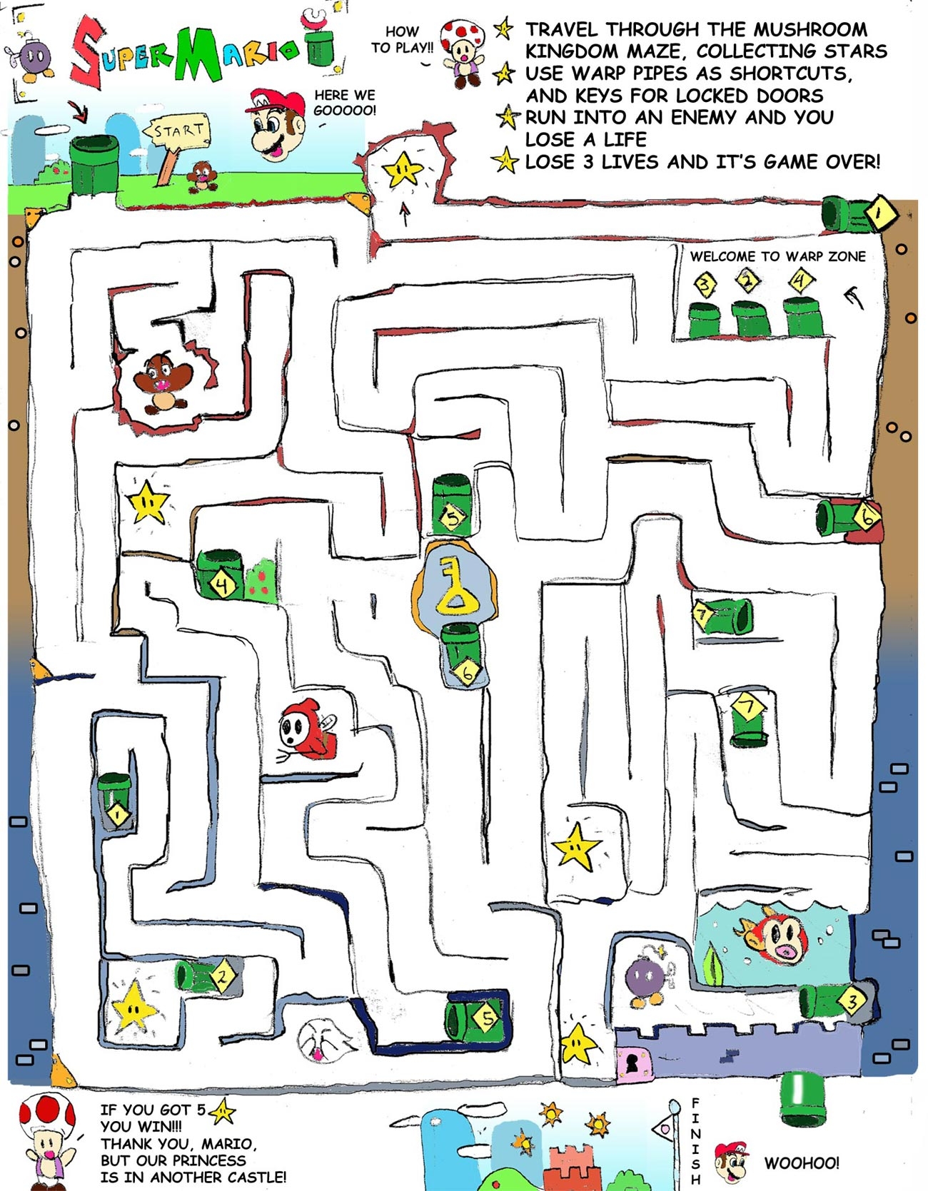 Mario Maze Worksheet