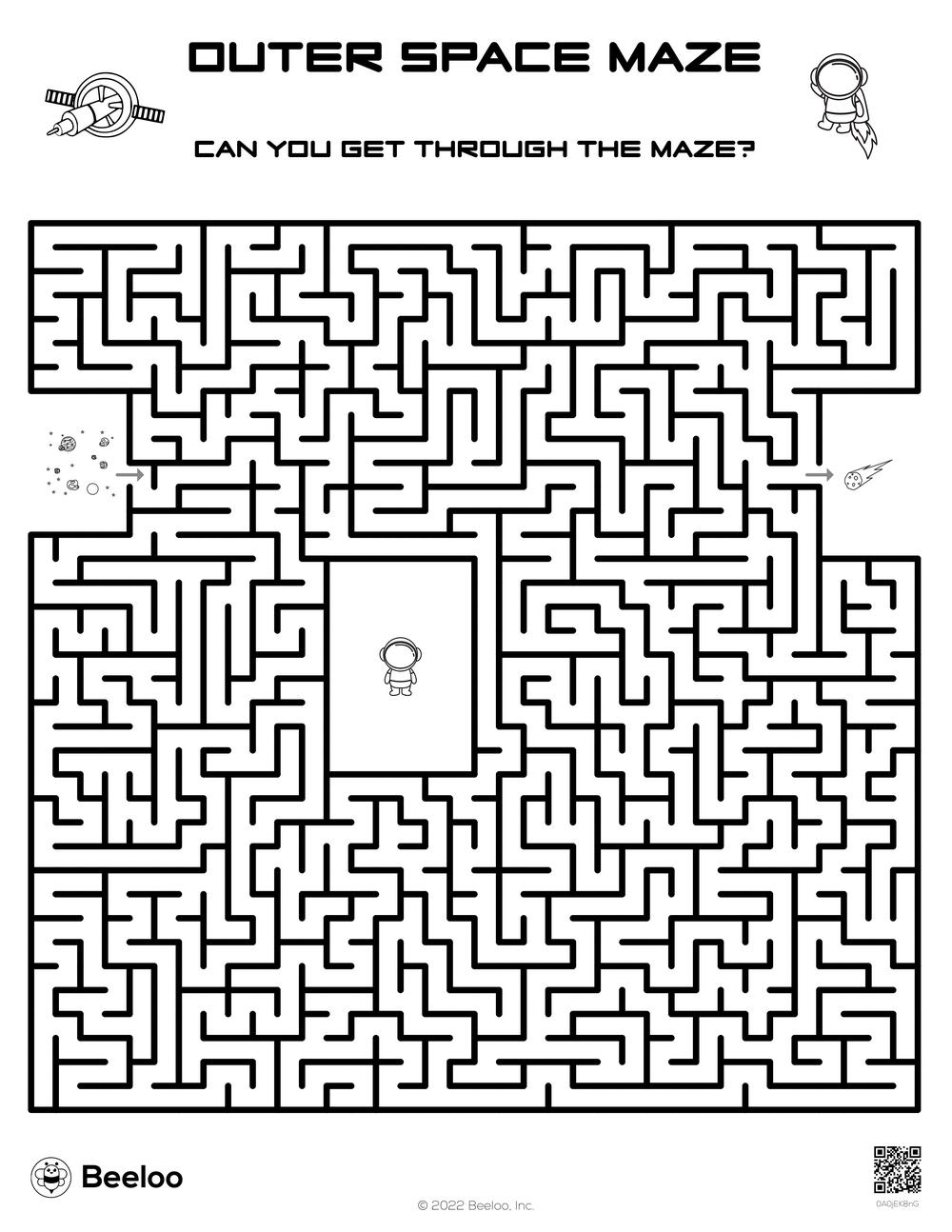 Space themed Mazes Beeloo Printable Crafts And Activities For Kids