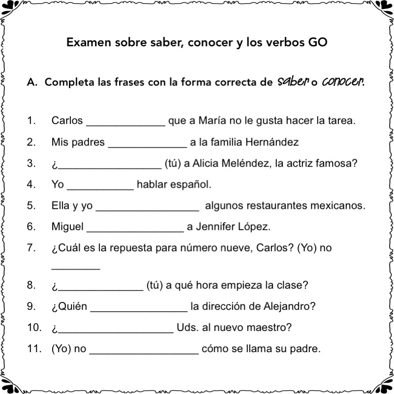 Spanish One And Two Printable And Digital Tests Quizzes Worksheets Library