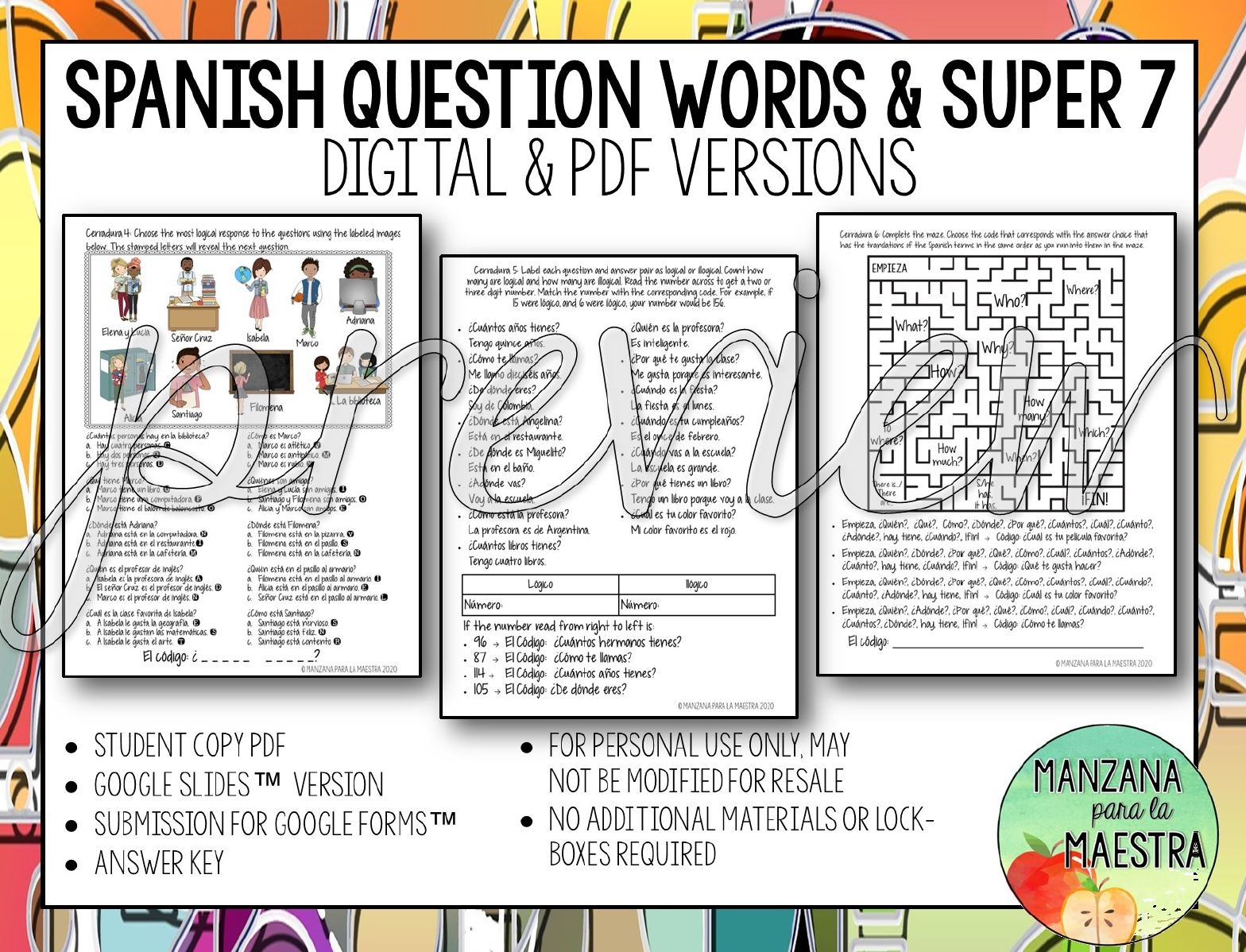 Spanish Empieza Maze Worksheet Answers