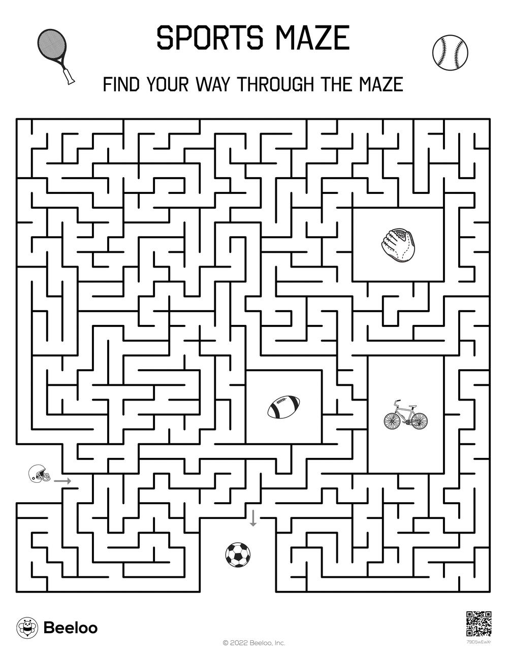 Sports Maze Beeloo Printable Crafts And Activities For Kids