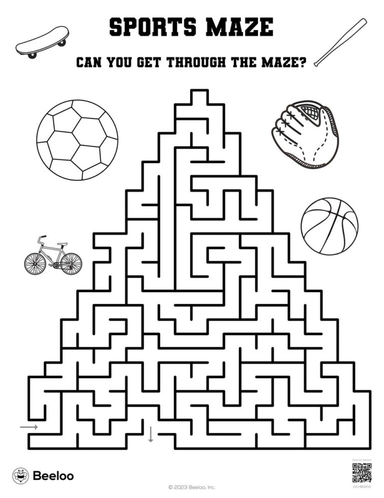 Sports Maze Beeloo Printable Crafts And Activities For Kids