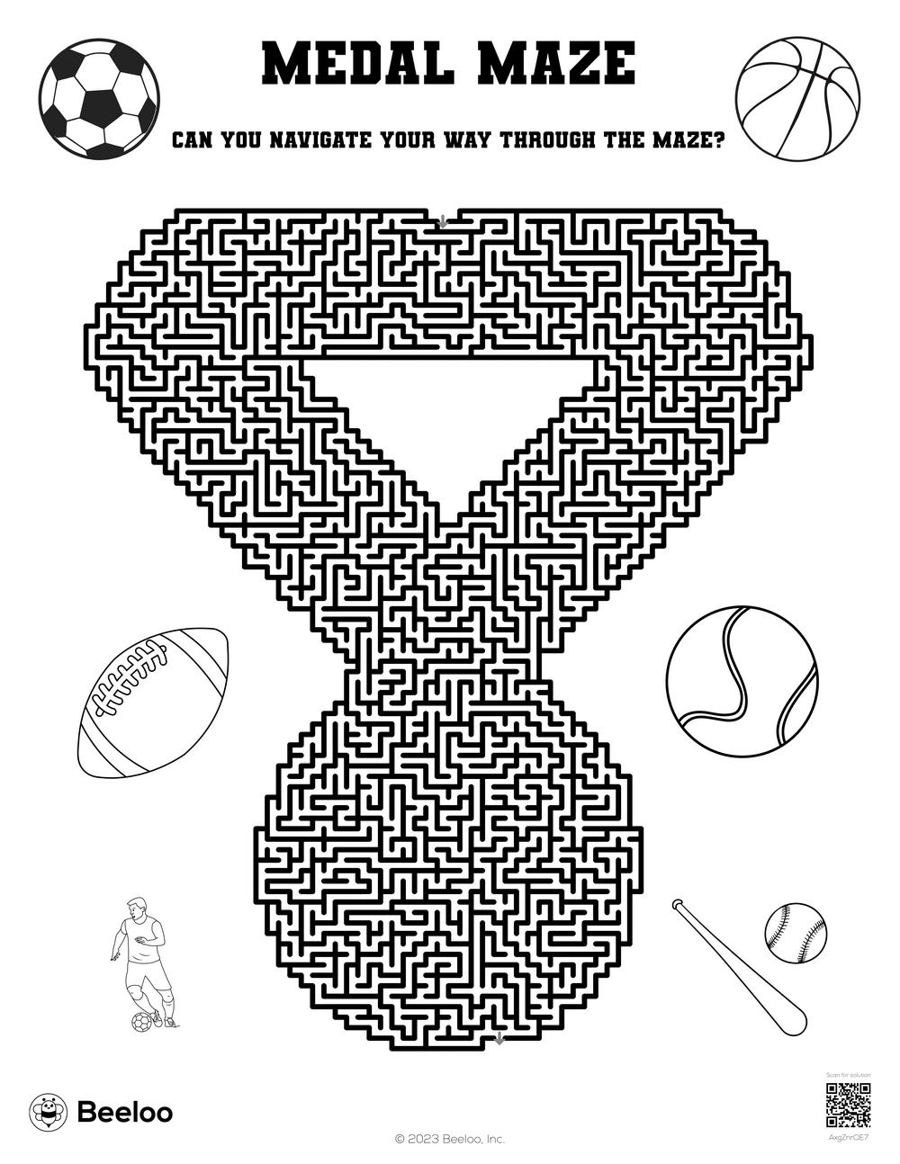 Sports Maze Worksheet