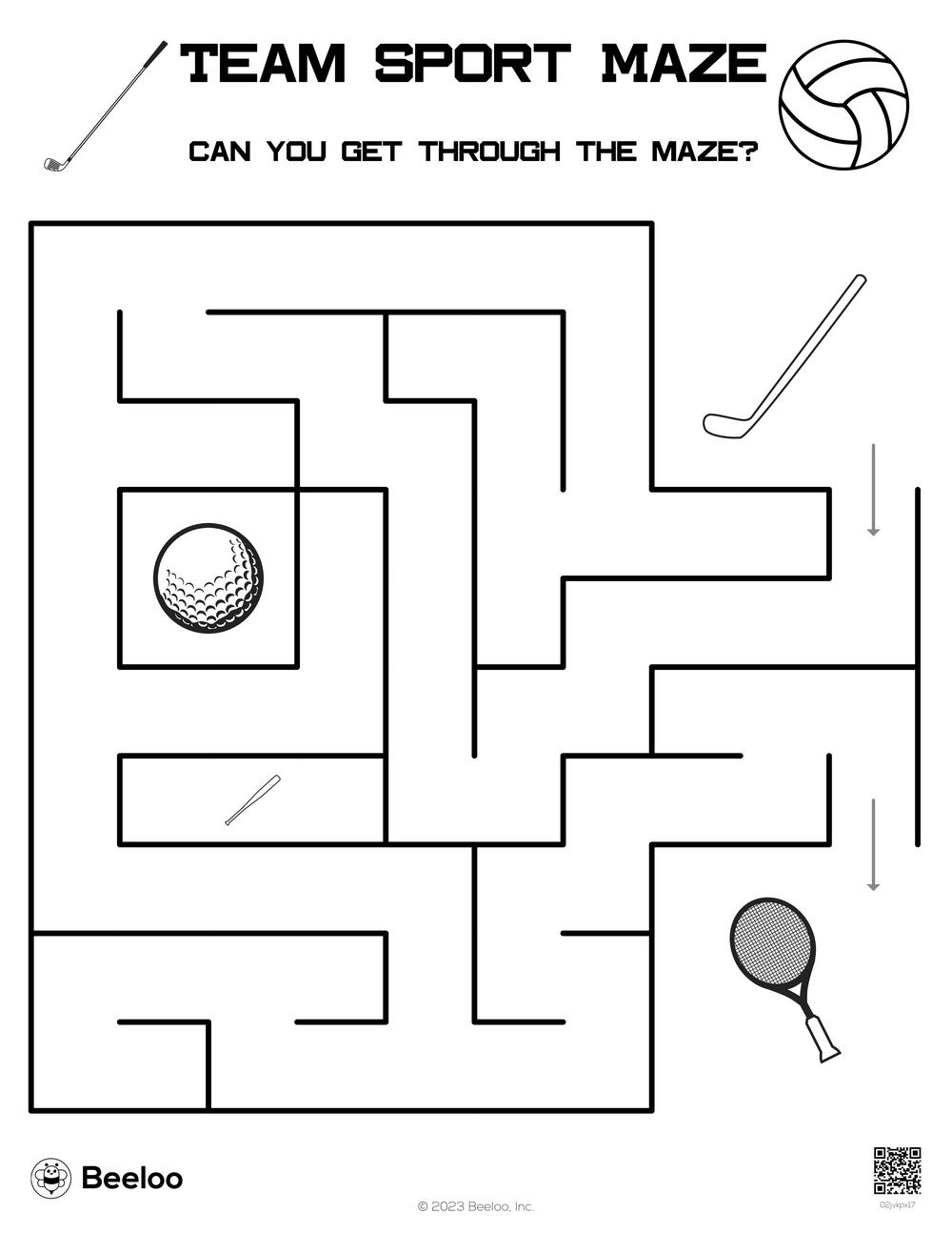Sports themed Mazes Beeloo Printable Crafts And Activities For Kids