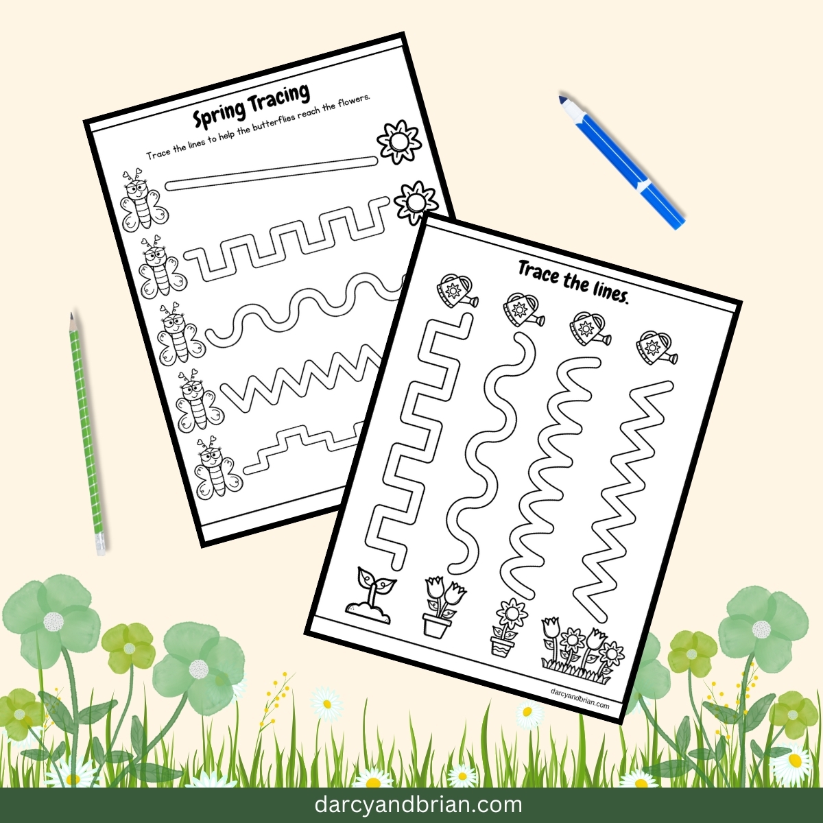Spring Tracing Worksheets Fun Pencil Control Activities For Kids