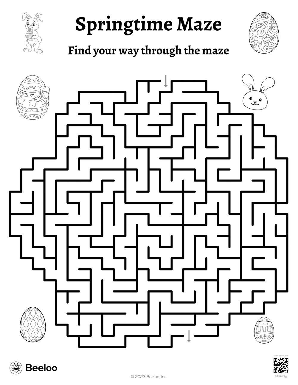 Springtime Maze Beeloo Printable Crafts And Activities For Kids Worksheets Library