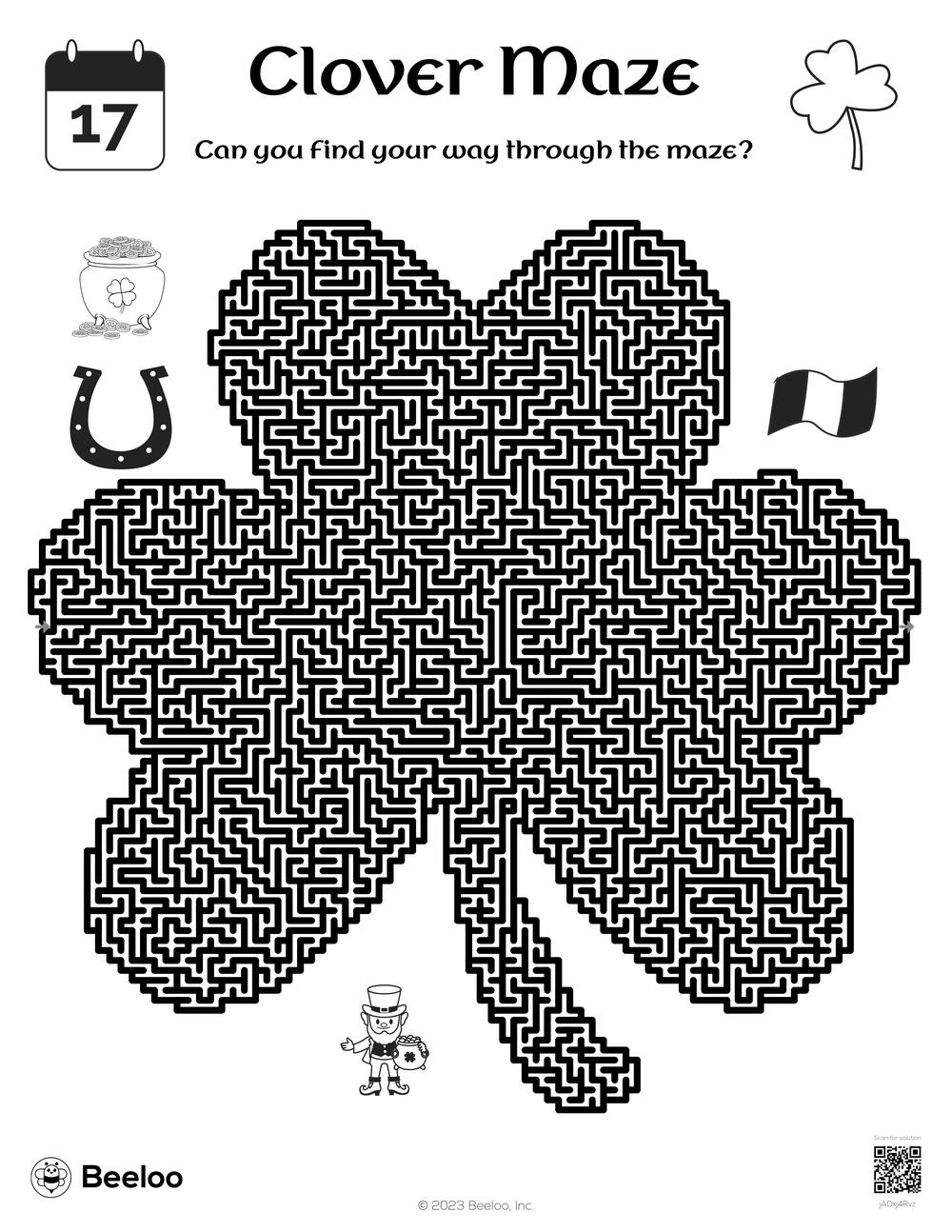 St Patrick's Day Maze Worksheet