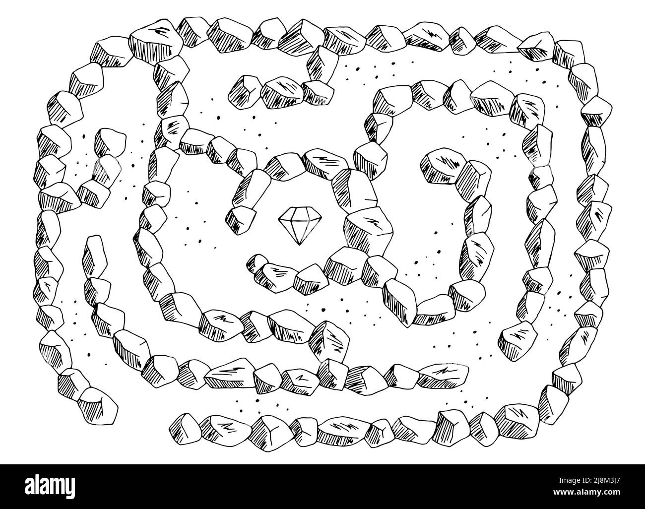 Stone Path Maze Stock Vector Images Alamy