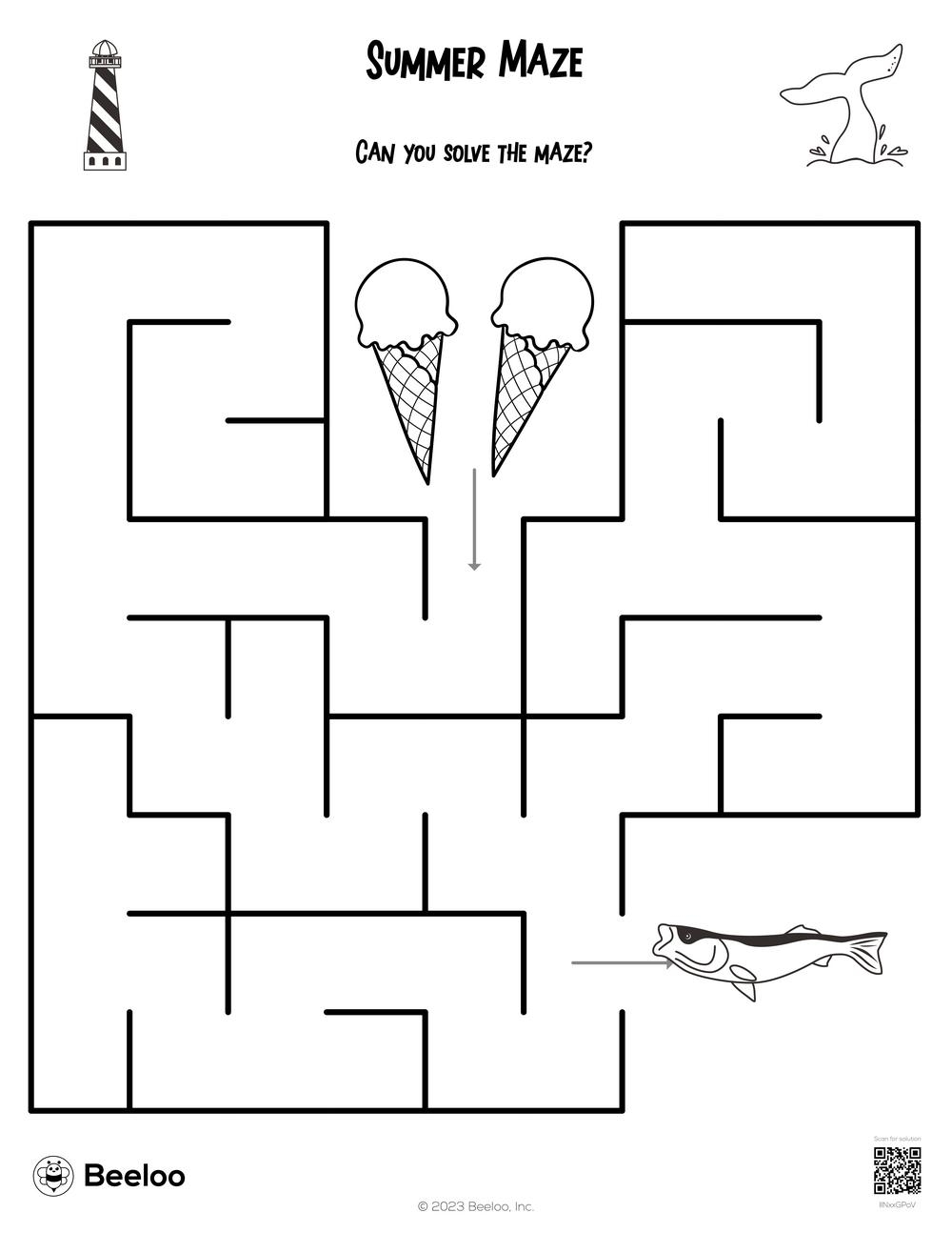 Summer Maze Beeloo Printable Crafts And Activities For Kids