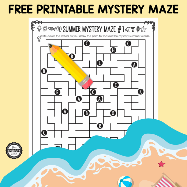 Summer Maze Challenge Free Printable Your Therapy Source
