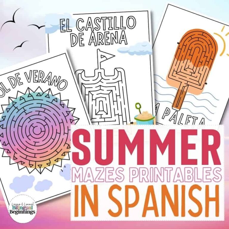 Summer Maze Printable Worksheets In Spanish For Kids Free Printables Bilingual Beginnings