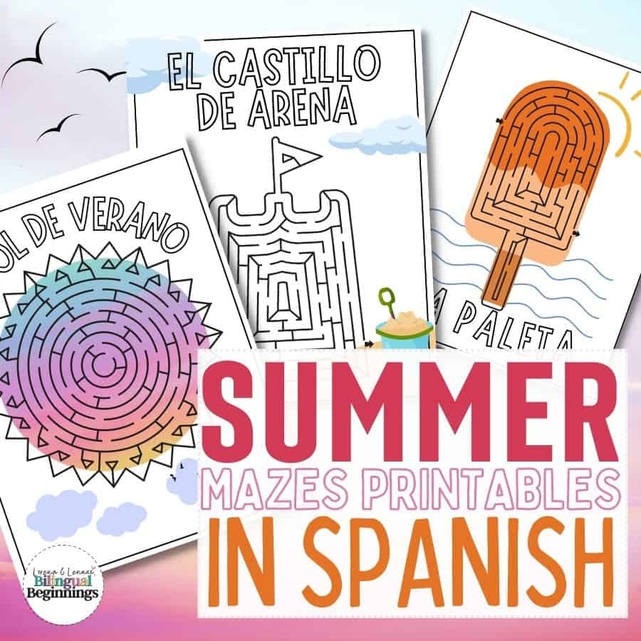 Summer Maze Printable Worksheets In Spanish For Kids Free Printables Bilingual Beginnings