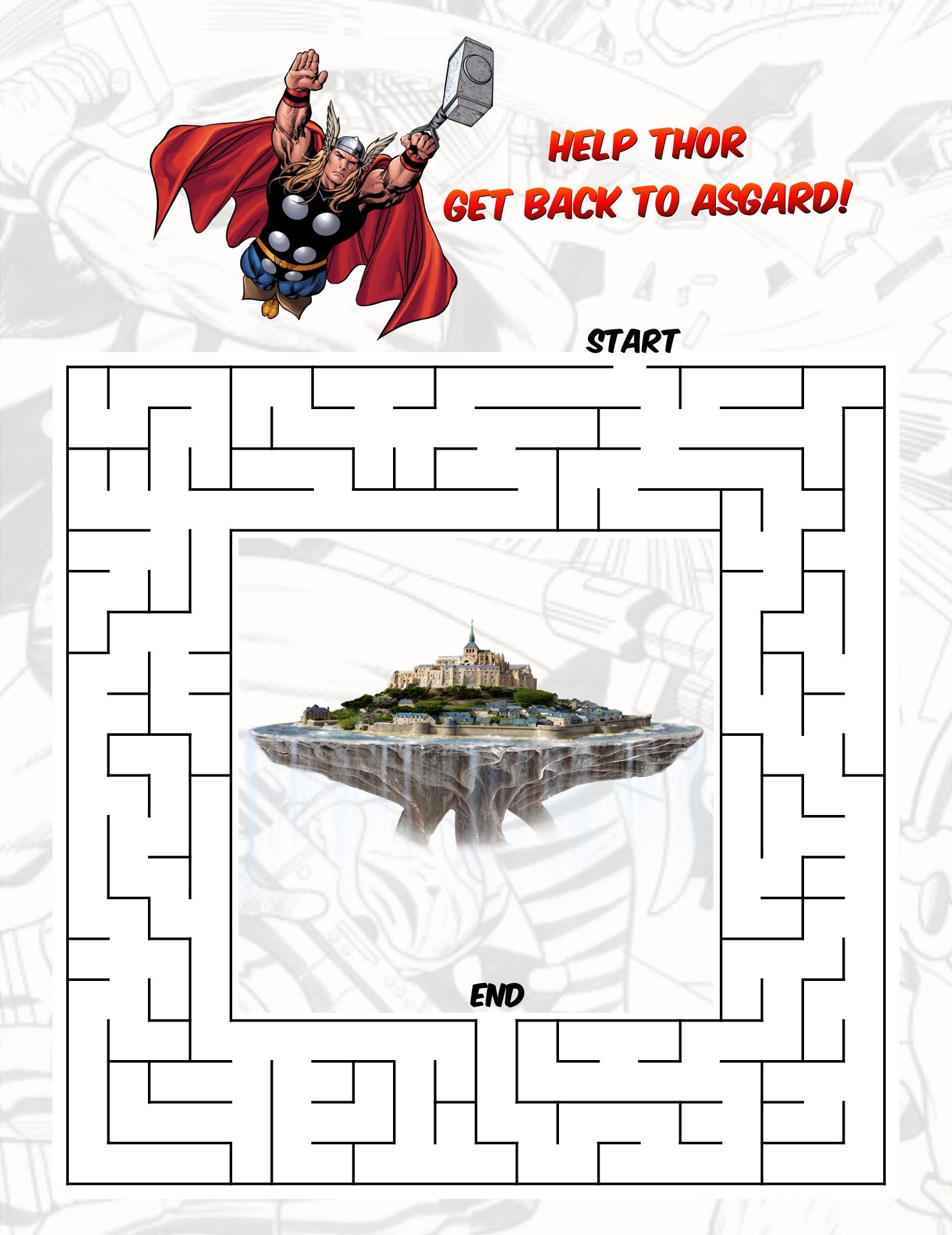 Superhero Maze Worksheet