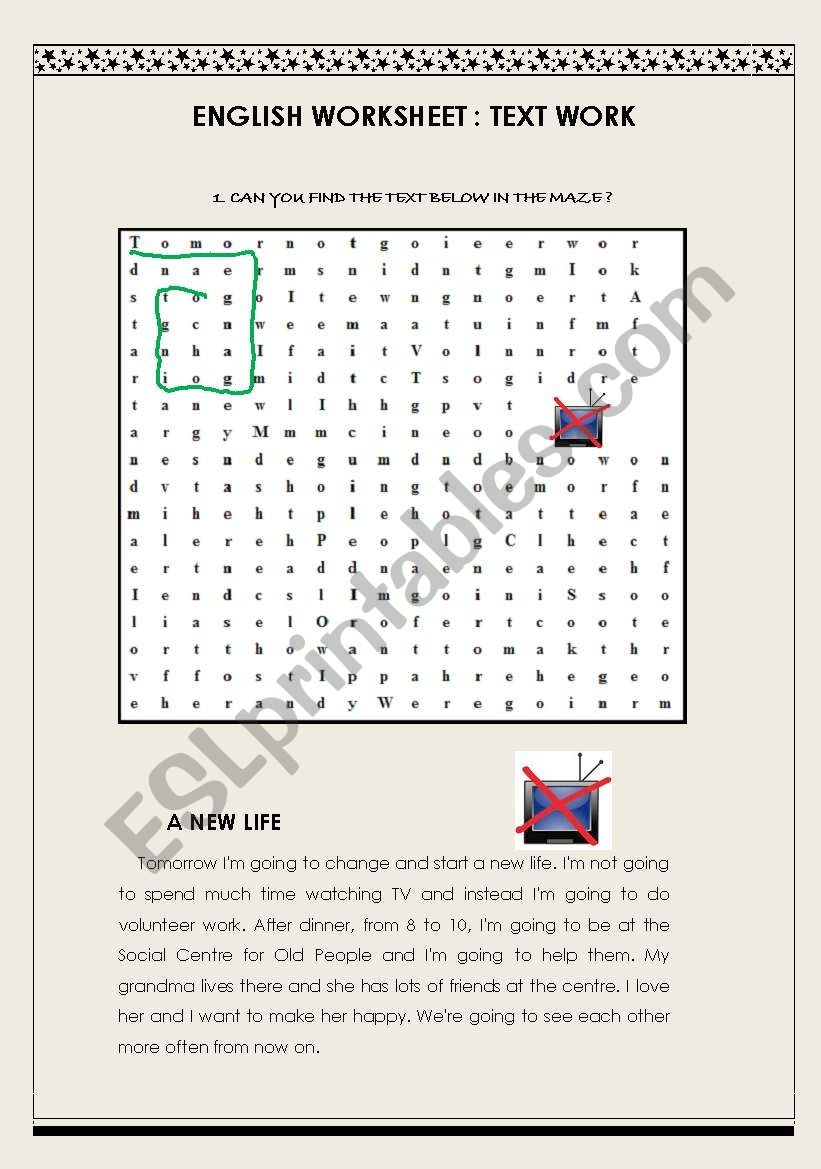 Text Maze A New Life ESL Worksheet By Alexandraoliveira