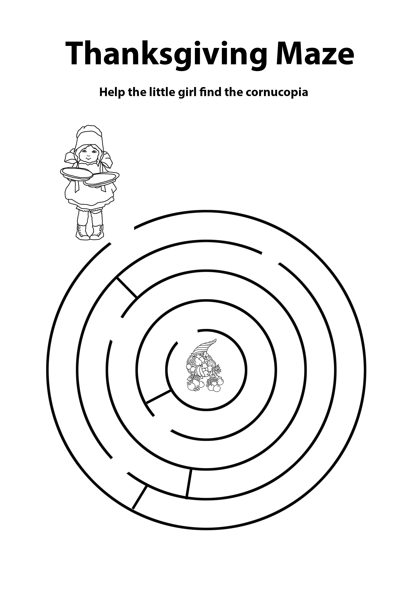 Free Printable Maze Worksheets For Kindergarten Thanksgiving