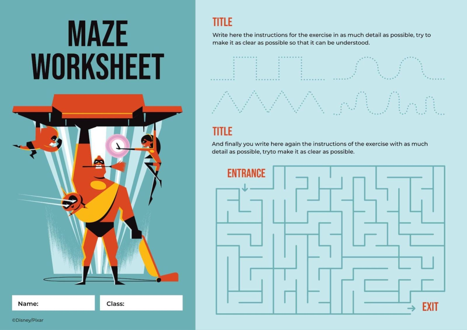 The Incredibles Maze Worksheet Presentation