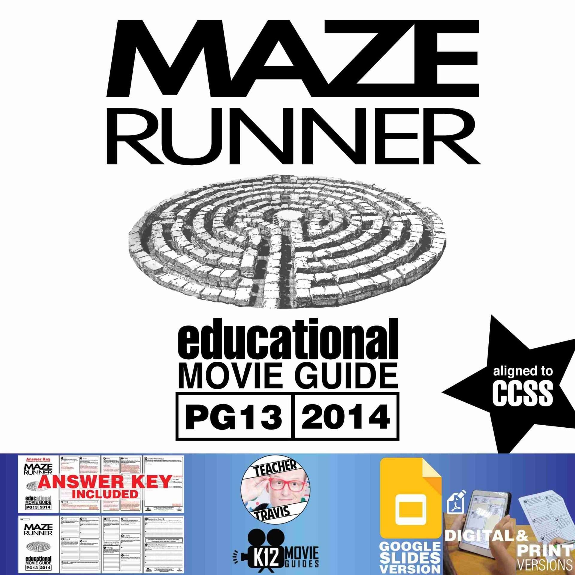 The Maze Runner Movie Guide Questions Worksheet PG13 2014 