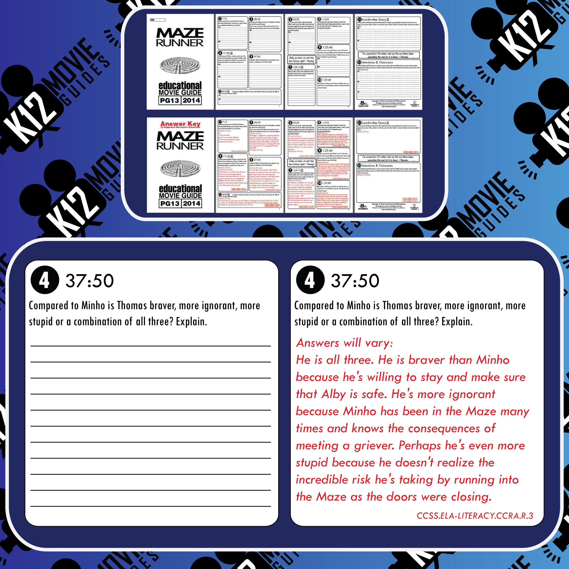 The Maze Runner Book Classroom Worksheets