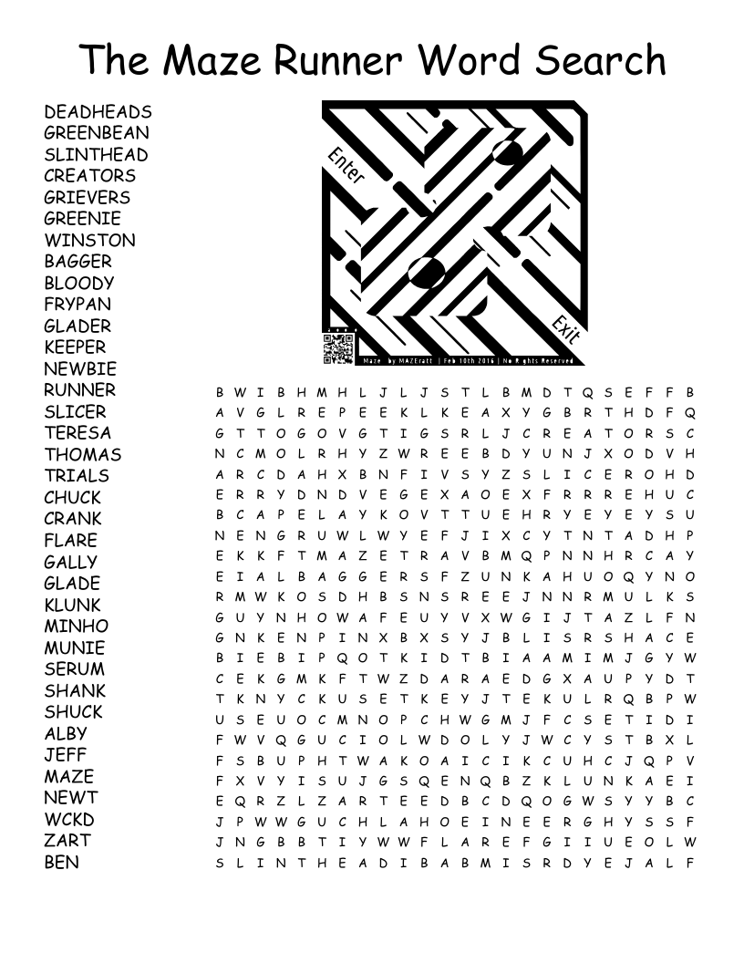 Maze And Word Search Worksheets