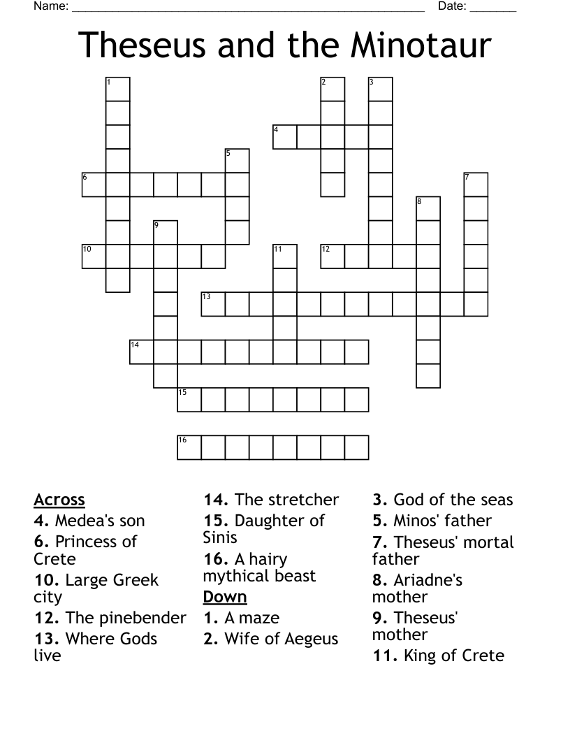Theseus And The Minotaur Maze Worksheet