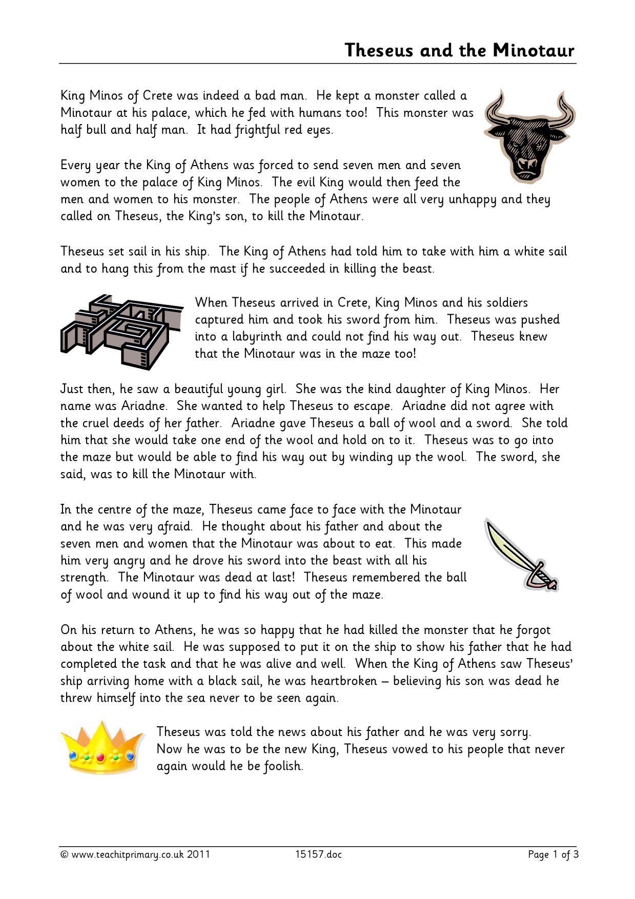 Theseus And The Minotaur History KS2 Ancient Greece Teachit