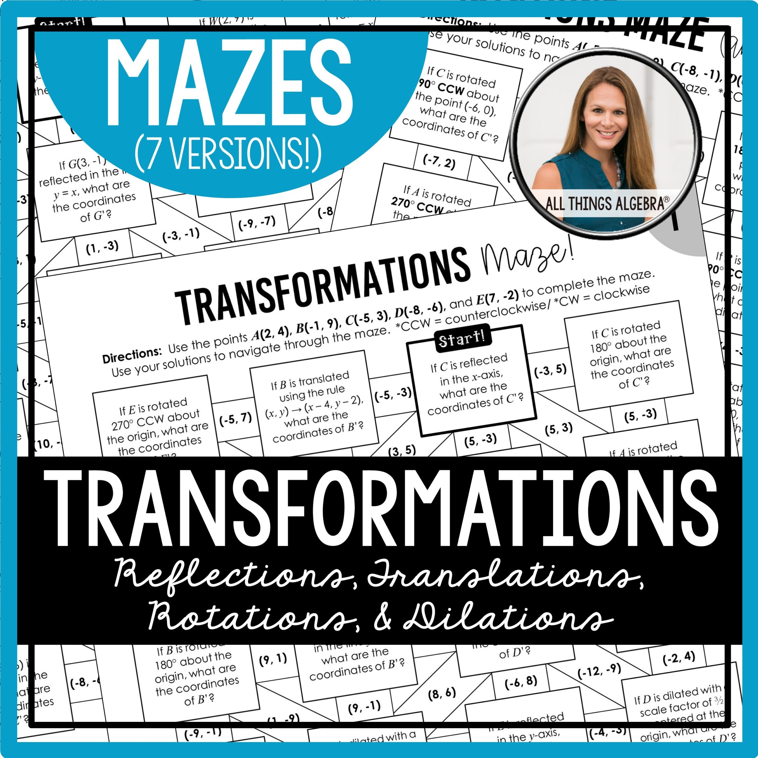Transformations Mazes Reflections Translations Rotations Dilations 
