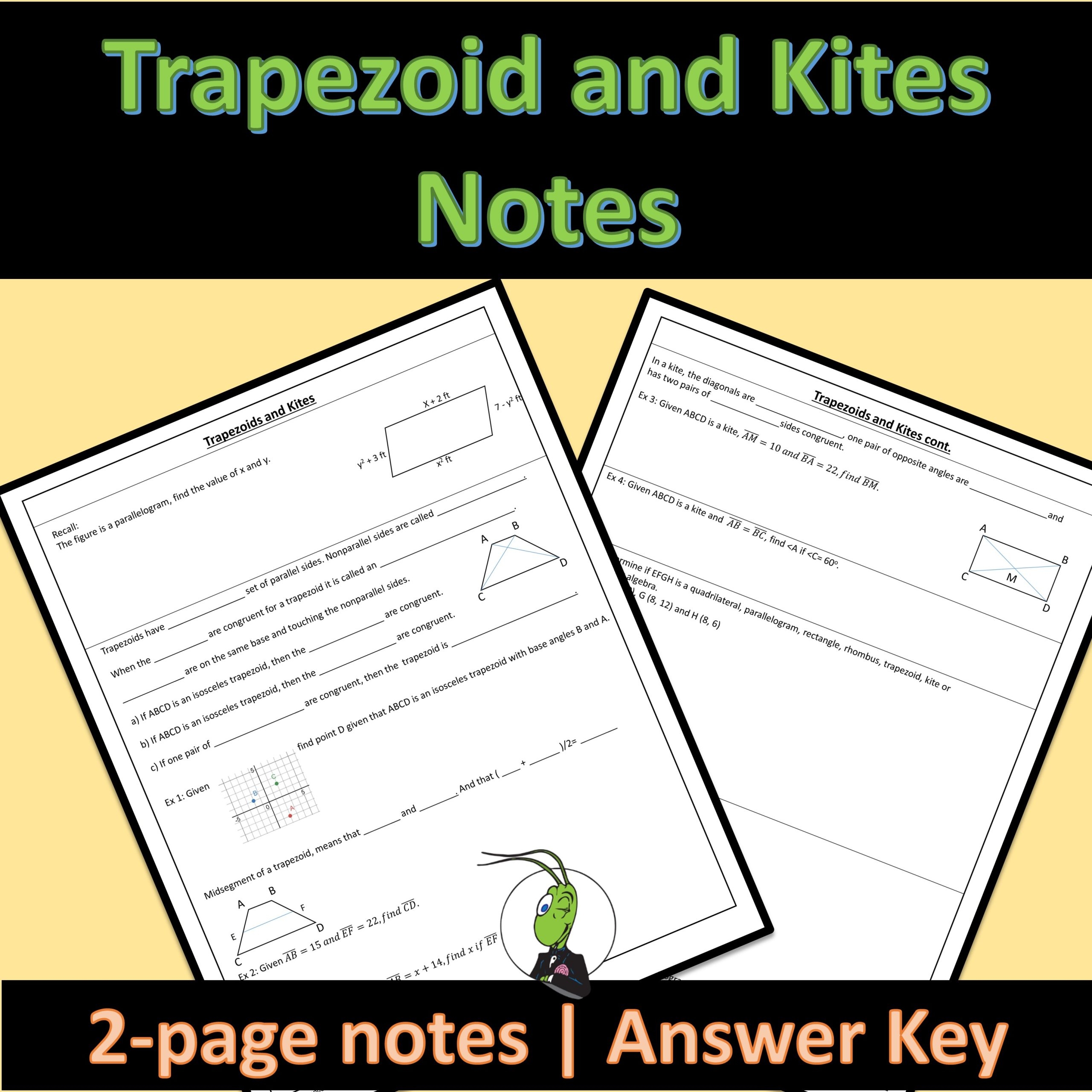 Area Of Trapezoid Rhombus And Kite Maze Worksheet Answers