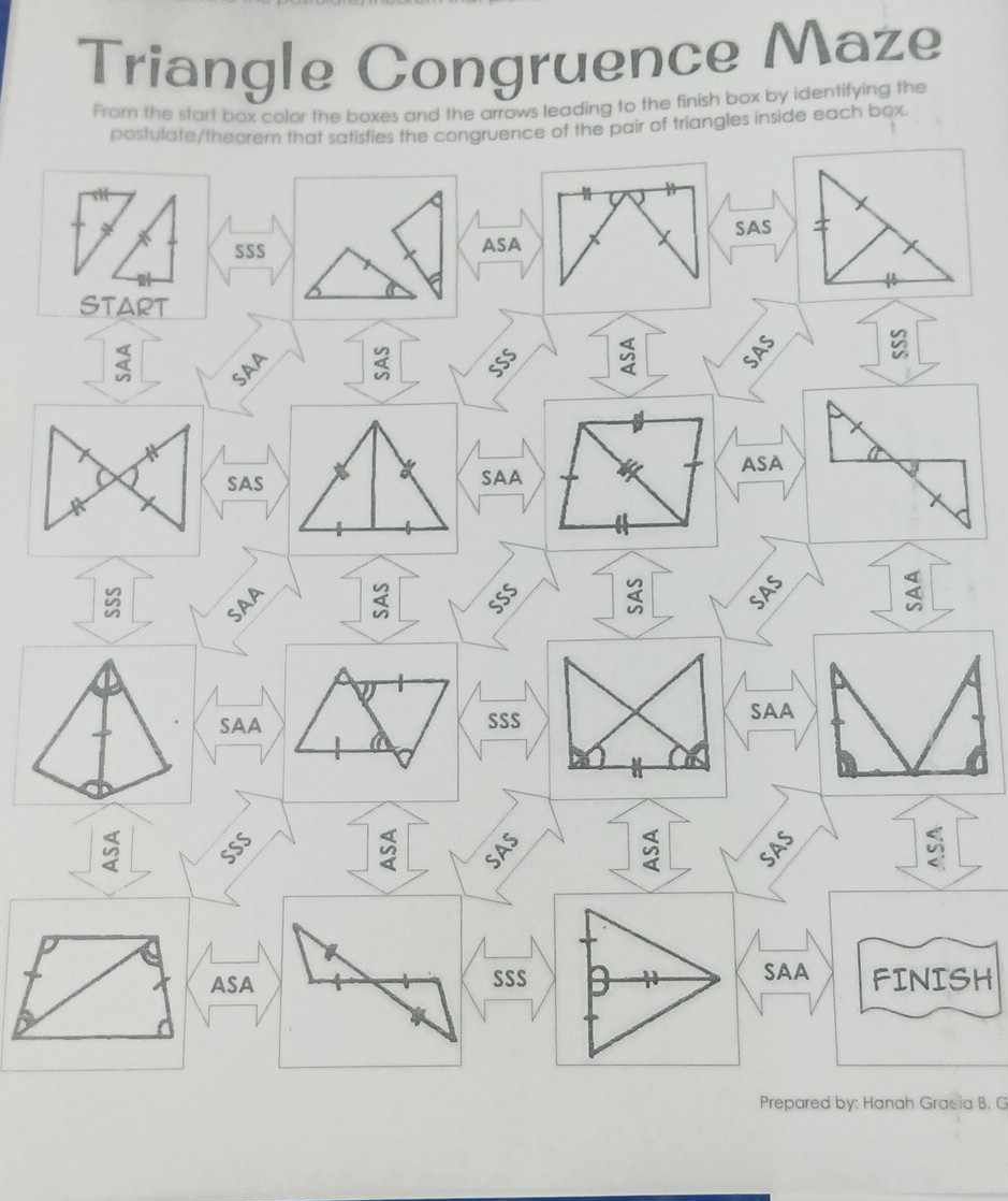 Triangle Congruence Maze From The Start Box StudyX