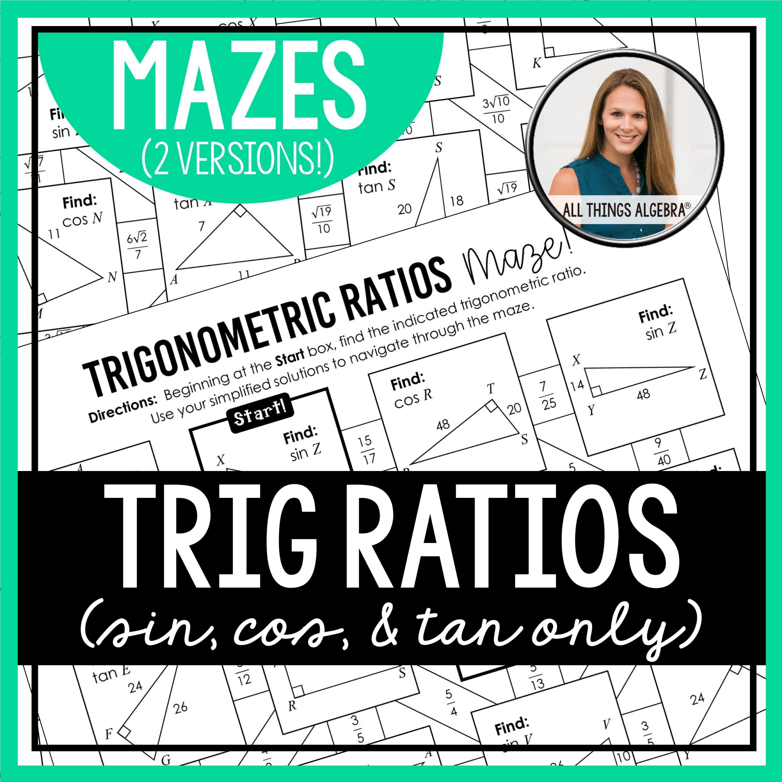 Find The Trigonometric Ratio Maze Worksheet