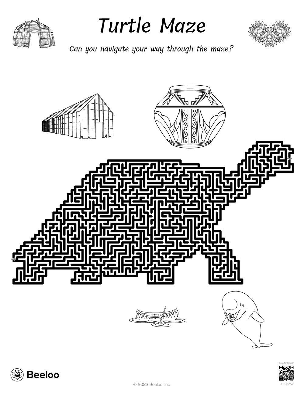 Turtle Maze Beeloo Printable Crafts And Activities For Kids