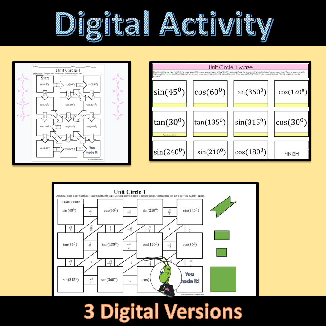 Unit Circle Maze Activity Google And Printable Digital Made By Teachers