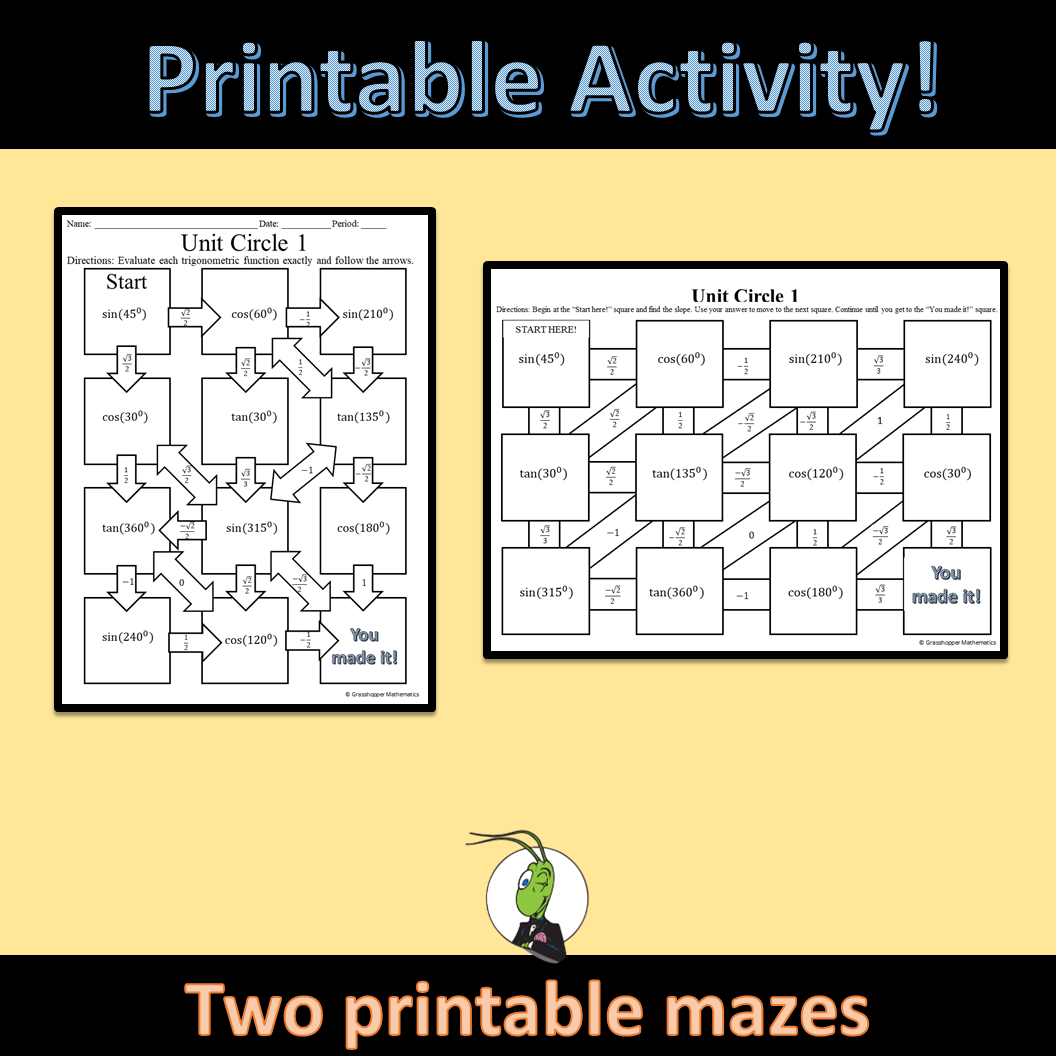 Unit Circle Maze Activity Google And Printable Digital Made By Teachers