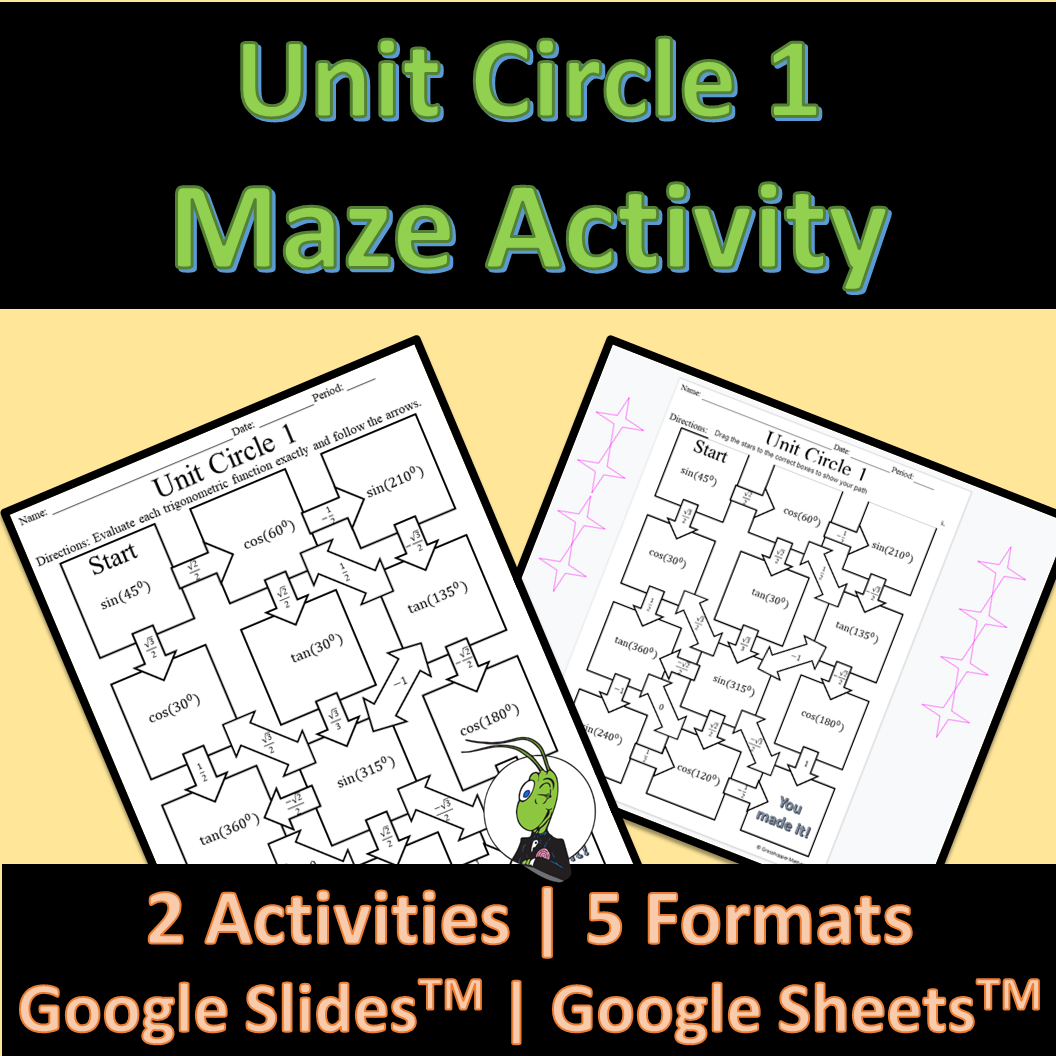 Law Of Sines And Cosines Maze Worksheet