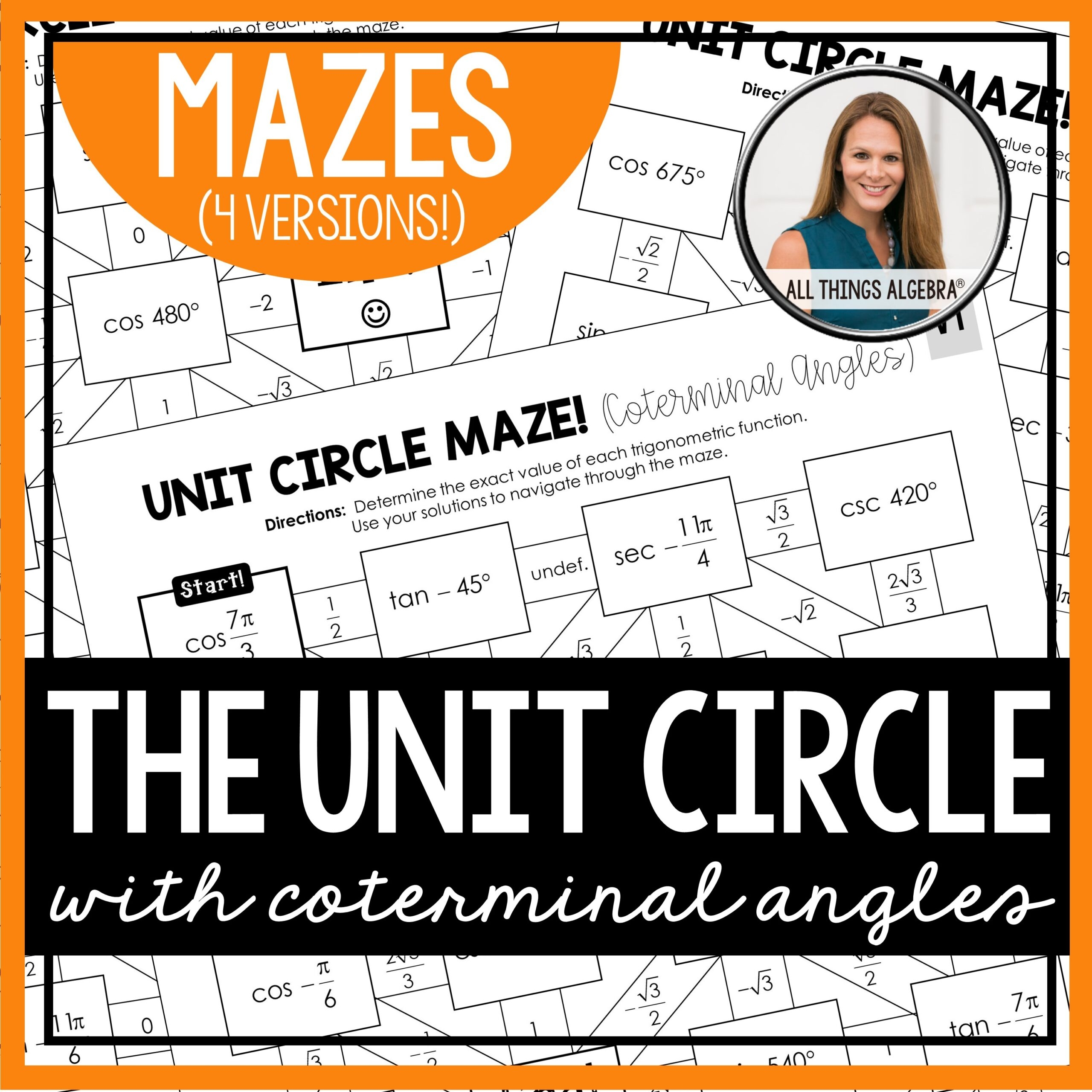 Unit Circle Mazes with Coterminal Angles All Things Algebra 