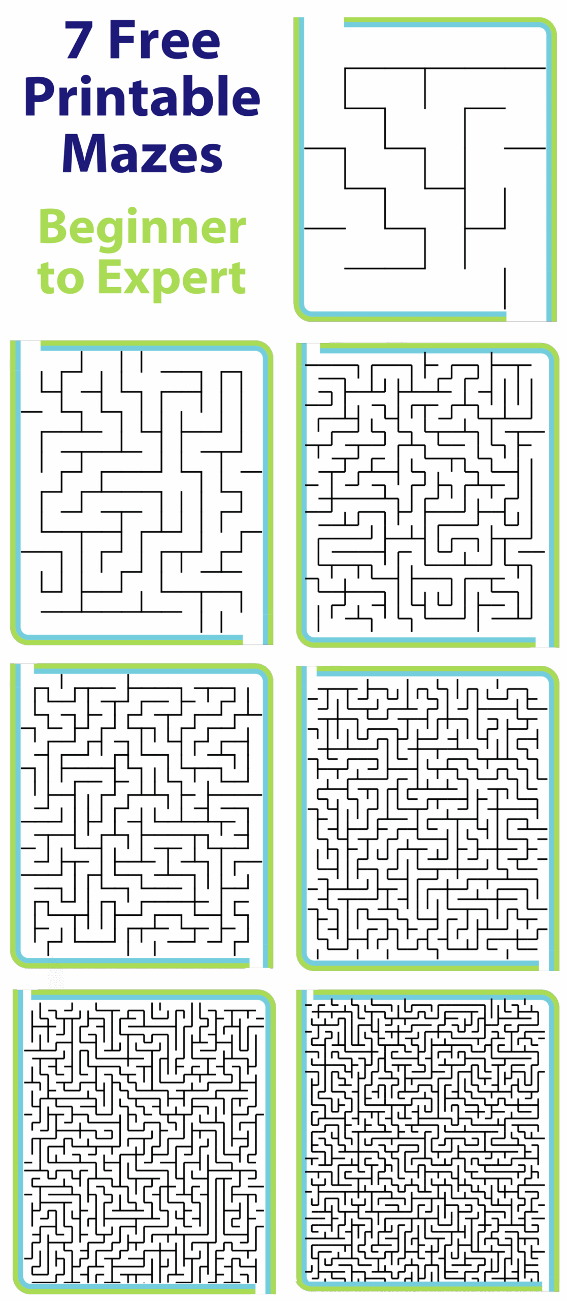 Mazes Free Printable Worksheets