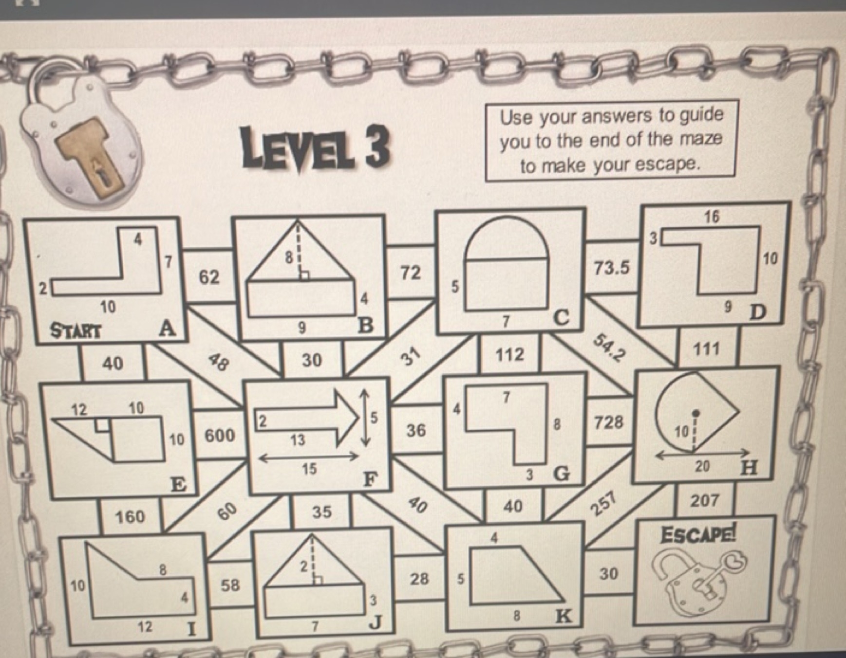 Use Your Answers To Guide You To The End Of The Maze To Make Your Escape 