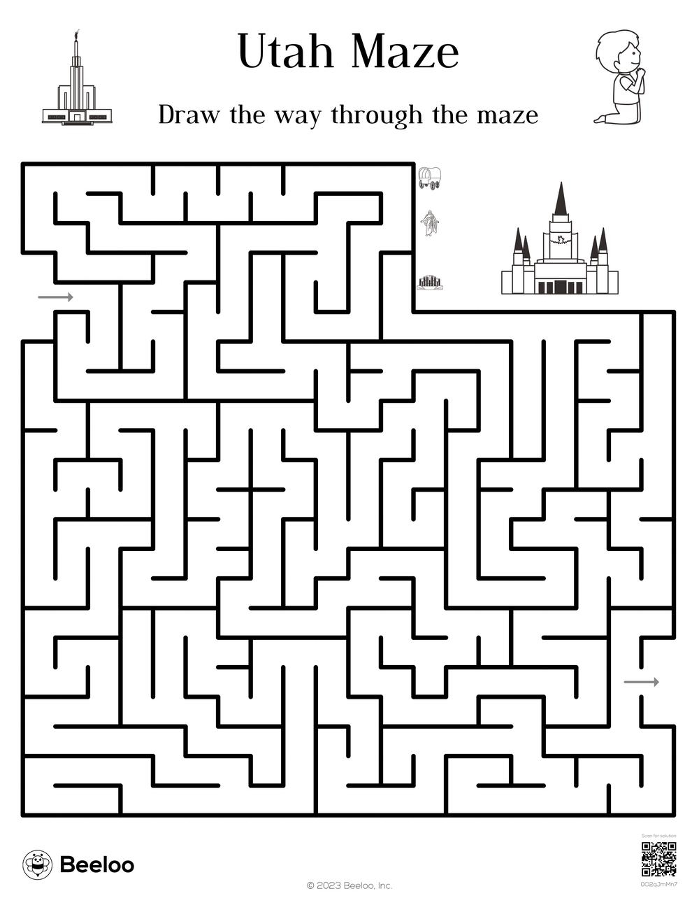 Utah Maze Beeloo Printable Crafts And Activities For Kids