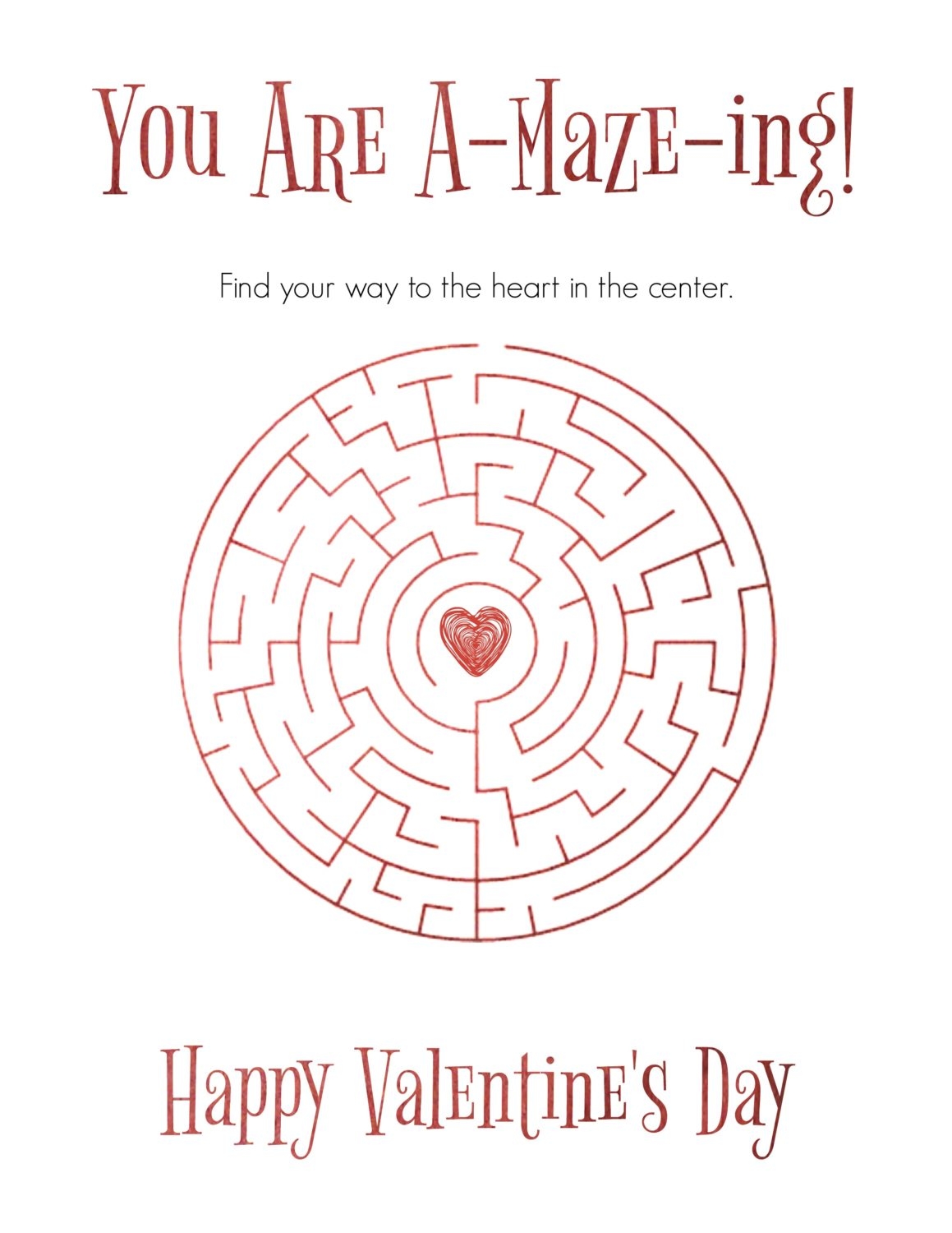 Valentine Maze Printable Printable Bliss For Everyone