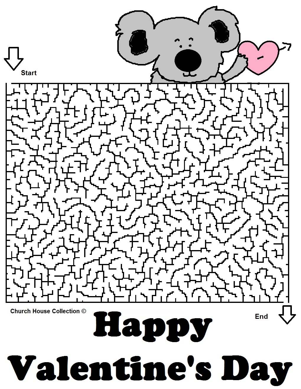 Valentine Maze Worksheets