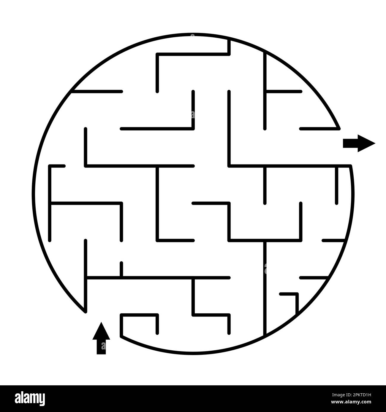 Vector Maze Template Blank Black And White Circle Shaped 