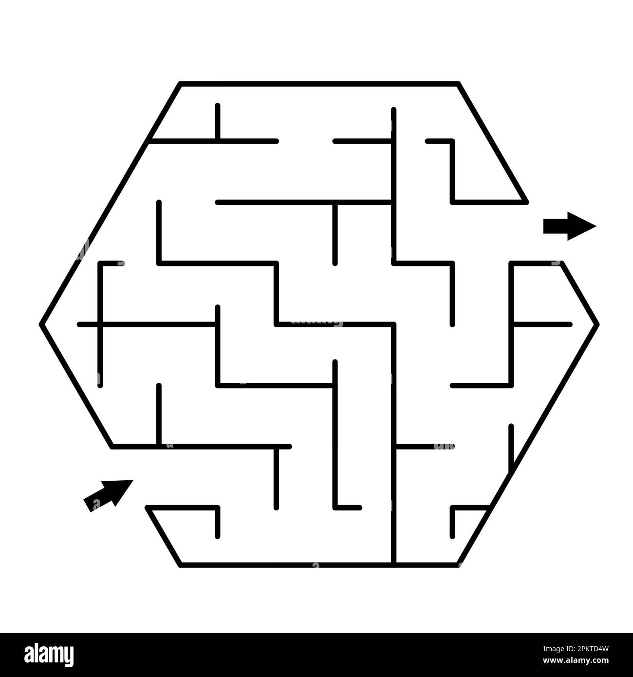 Vector Maze Template Blank Black And White Hexagon Shaped Geometrical Labyrinth Isolated On White Background Preschool Printable Educational Activit Stock Vector Image U0026 Art Alamy