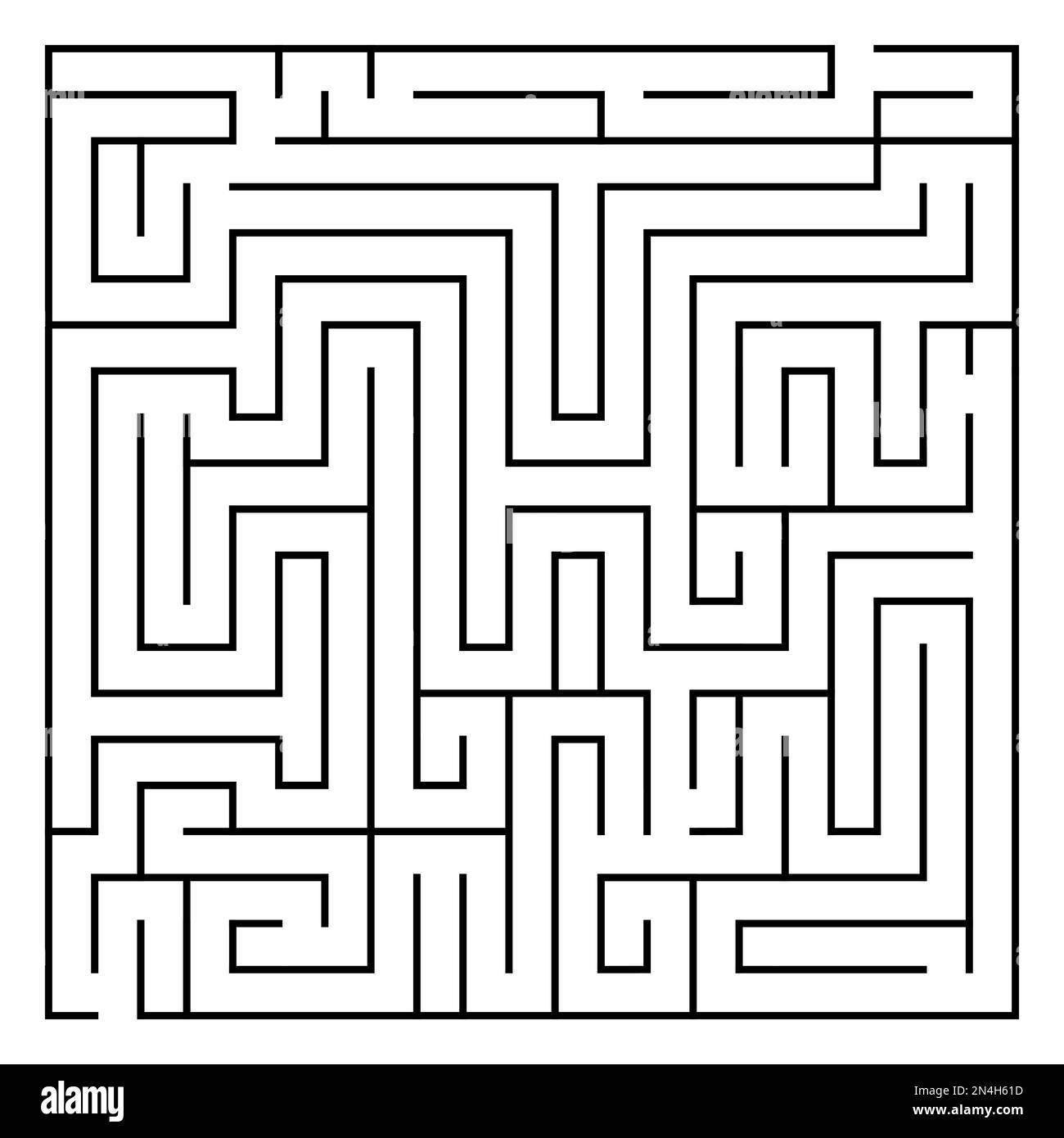 Vector Square Maze Template Blank Black And White Geometric 