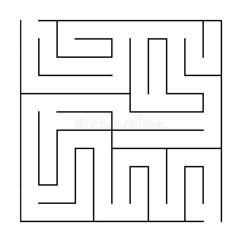 Vector Square Maze Template Blank Black And White Labyrinth Game Stock Vector Illustration Of Kindergarten Background 222563896