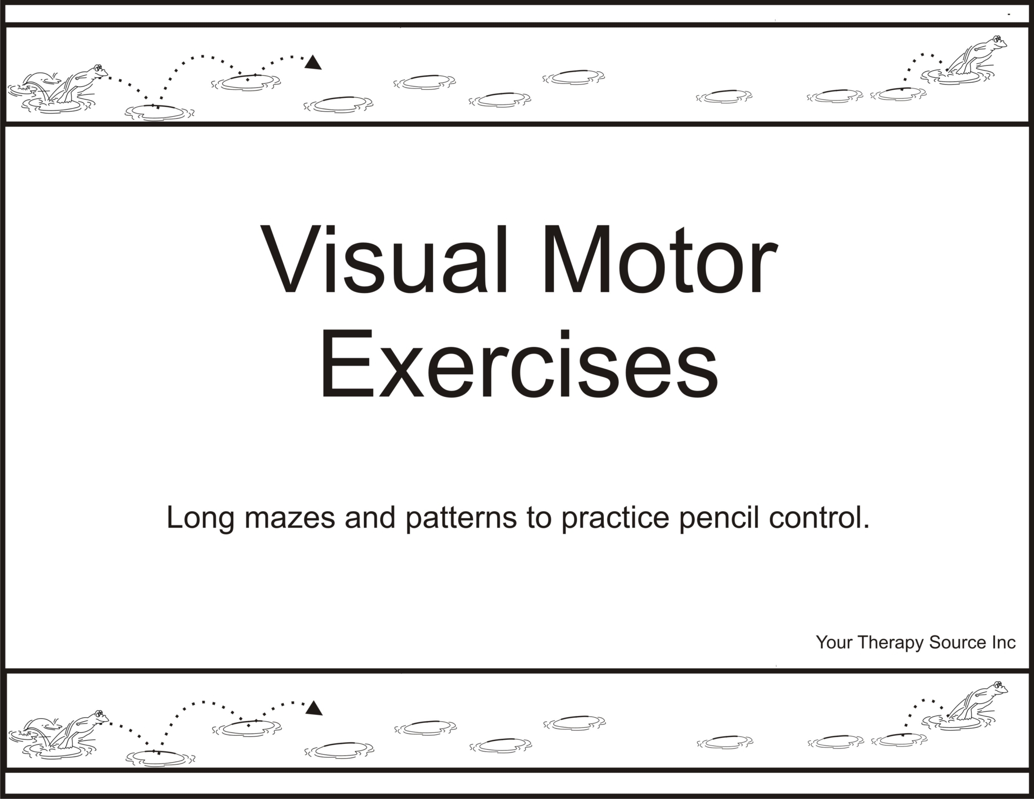 Visual Motor Exercises Long Mazes To Practice Pencil Control