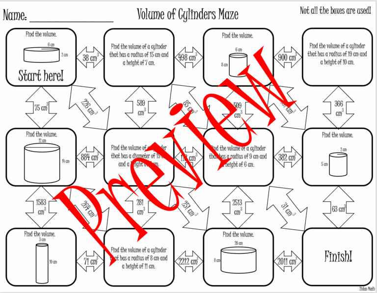 Volume Of Cylinders Maze TEK 8 6A 8 7A Made By Teachers