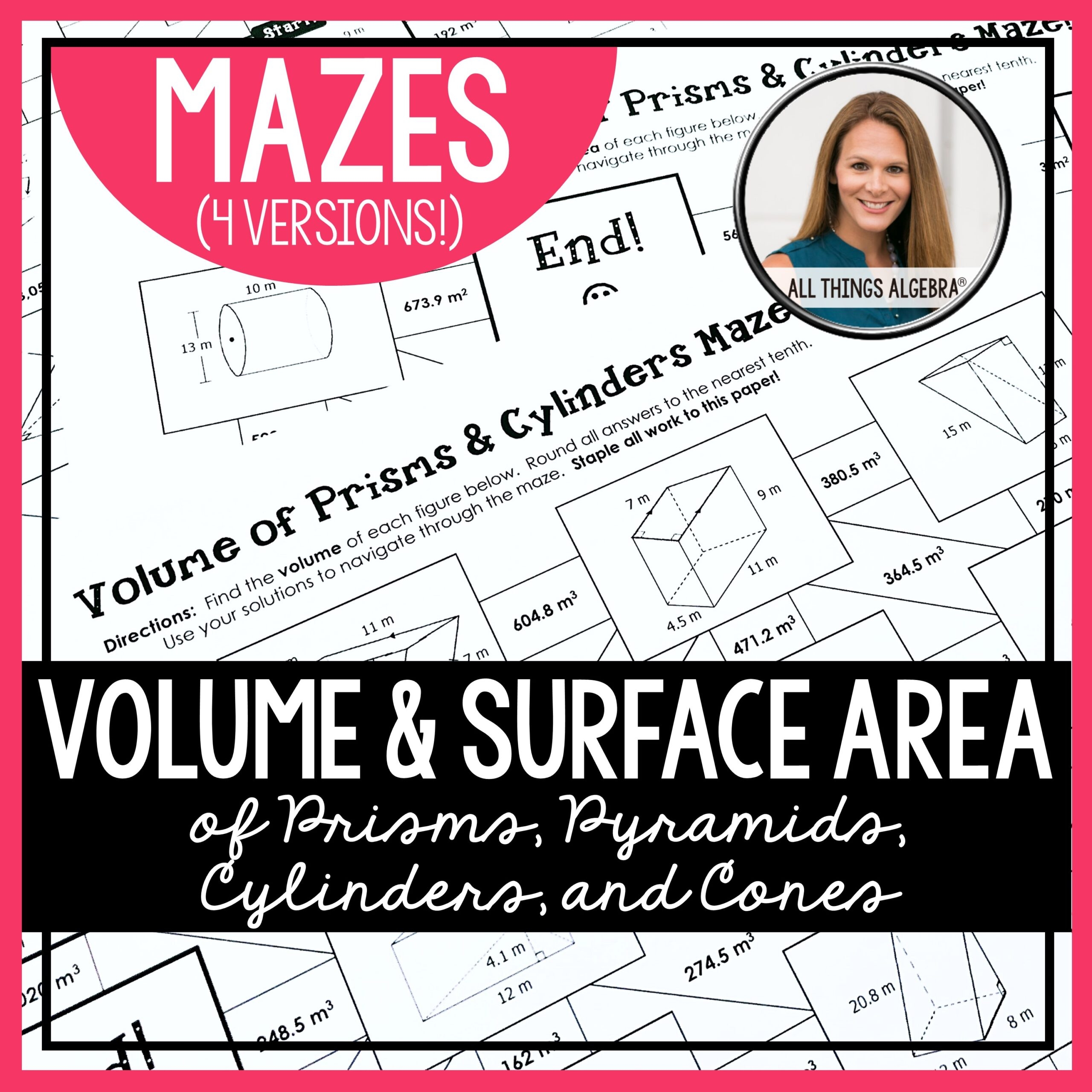 Volume U0026 Surface Area Mazes for HS Geometry 