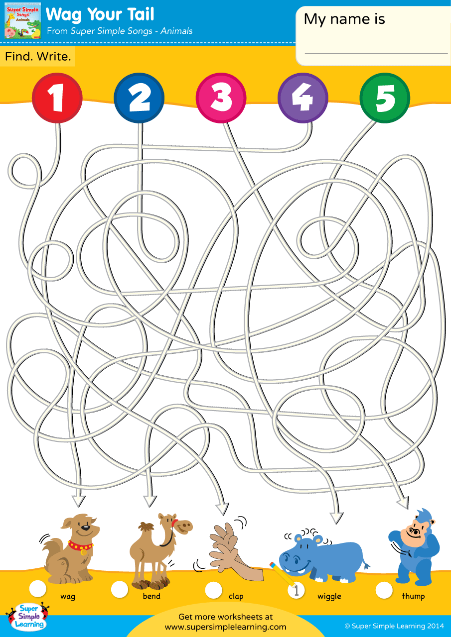 Wag Your Tail Worksheet Follow The Lines Super Simple
