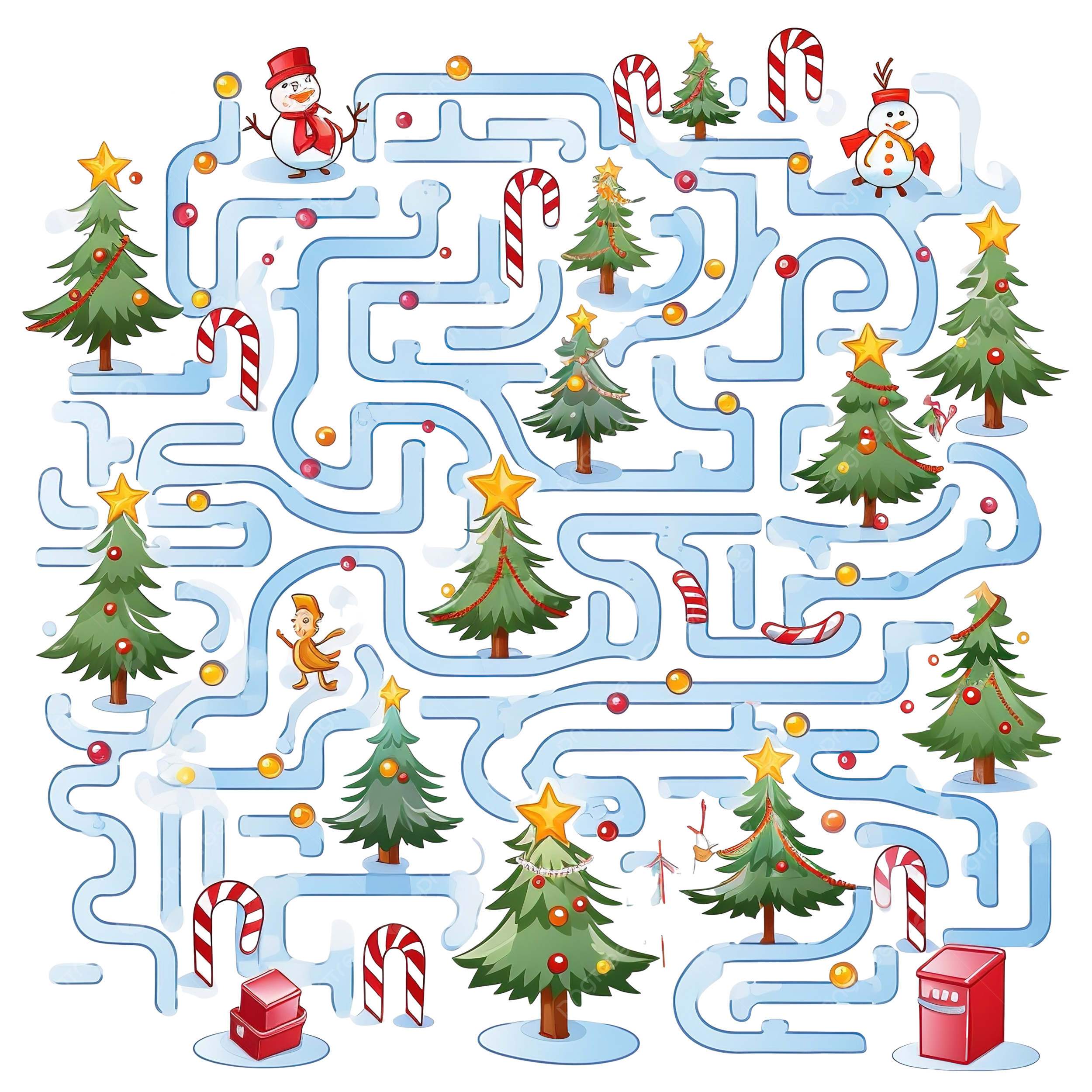 Christmas Mazes And Puzzles Worksheets
