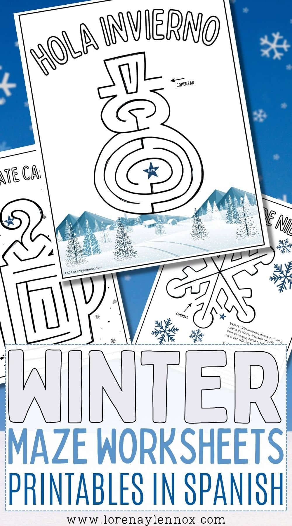 Winter Maze Printable In Spanish Freebie Bilingual Beginnings